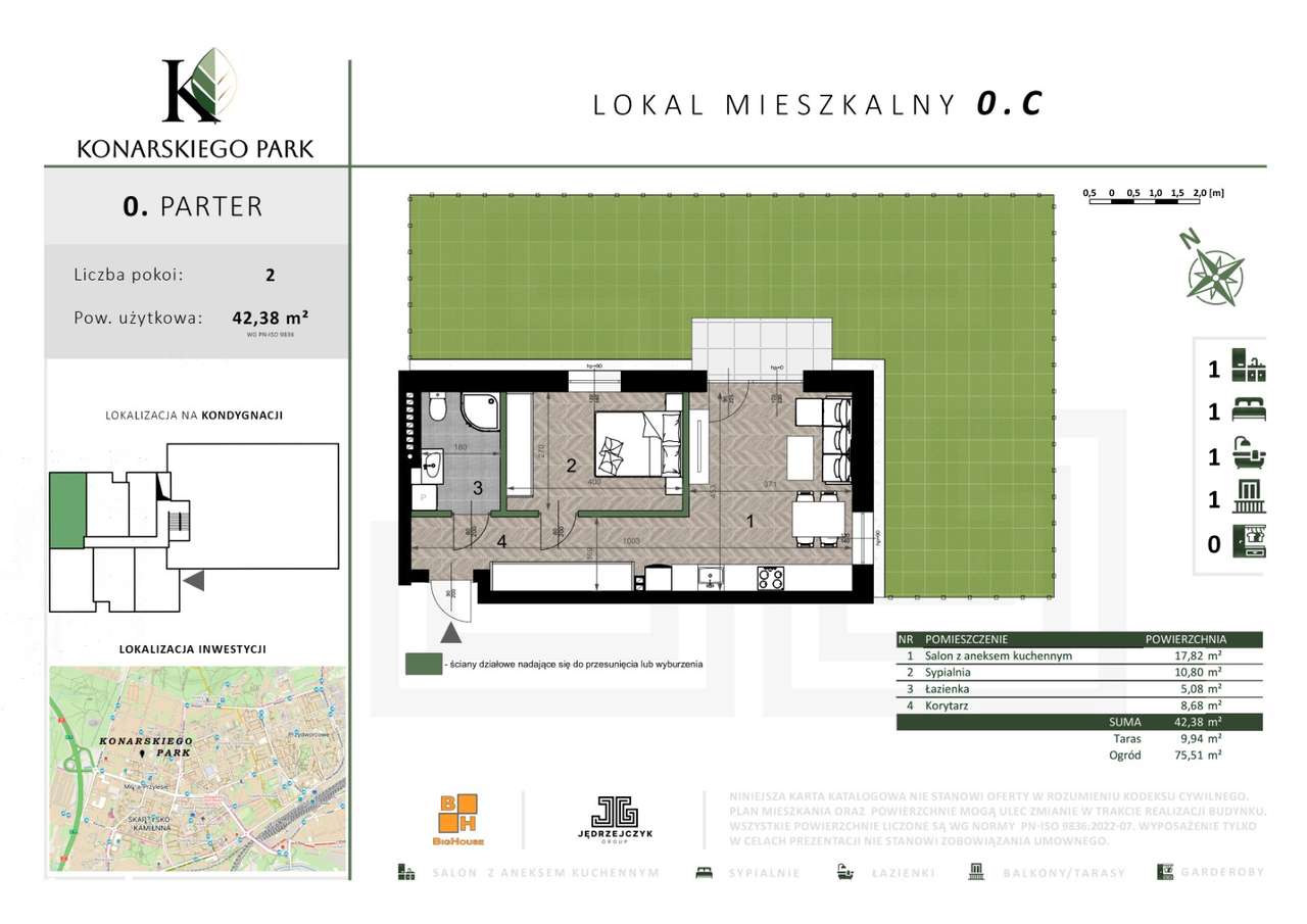 MIESZKANIE 0.C Z OGRÓDKIEM| KONARSKIEGO PARK - Pełny obrazek: 2/5