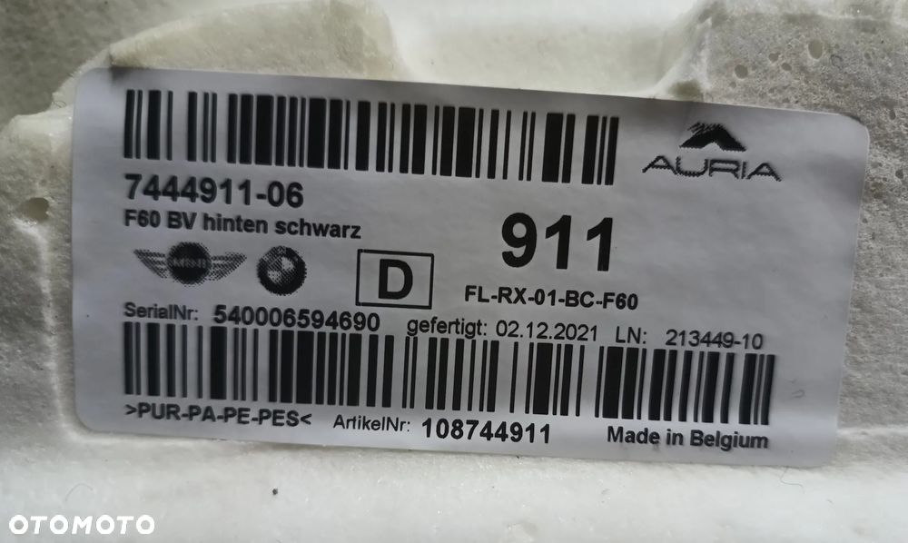 Mini Countryman F60 Wykładzina tył podłoga 7444911 - 6