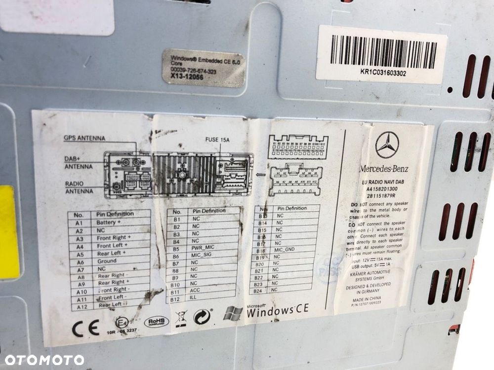RADIO NAWIGACJA  MERCEDES-BENZ CITAN Nadwozie pełne/minivan (W415) 2012 - 2021 111 CDI (415.603, - 5