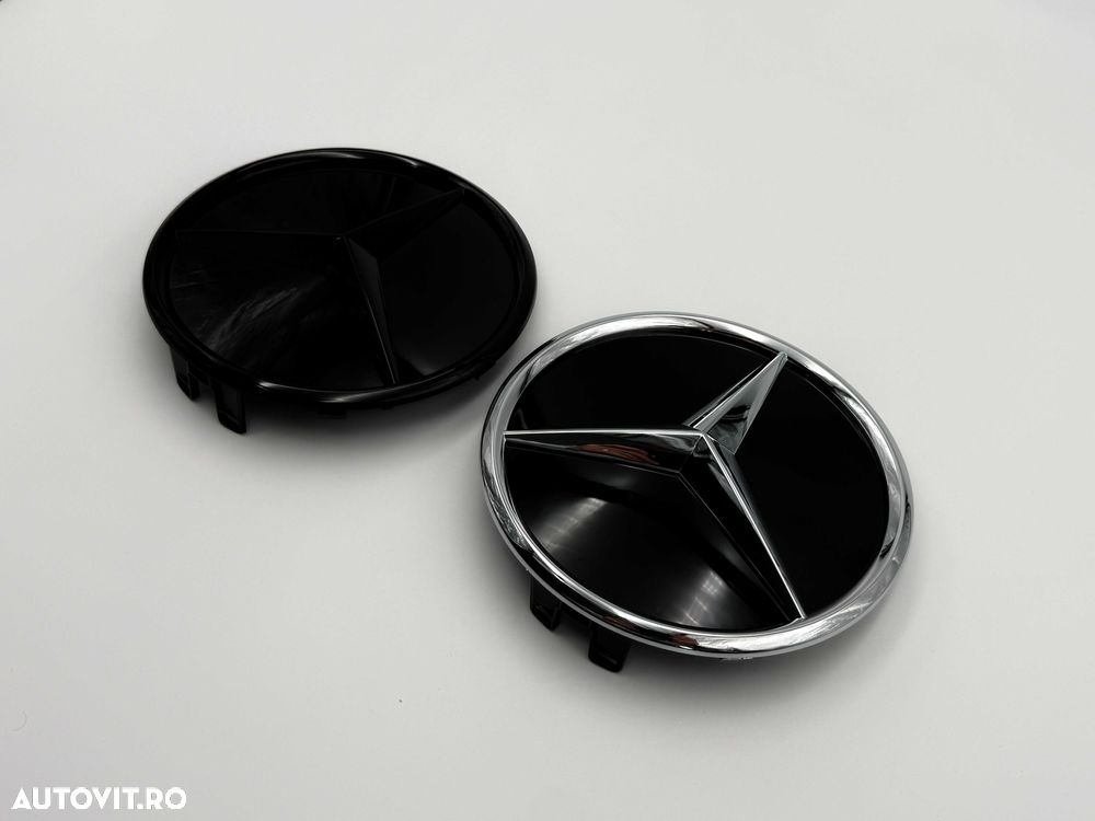Emblema Compatibila Mercedes W206 grila crom/negru - 3