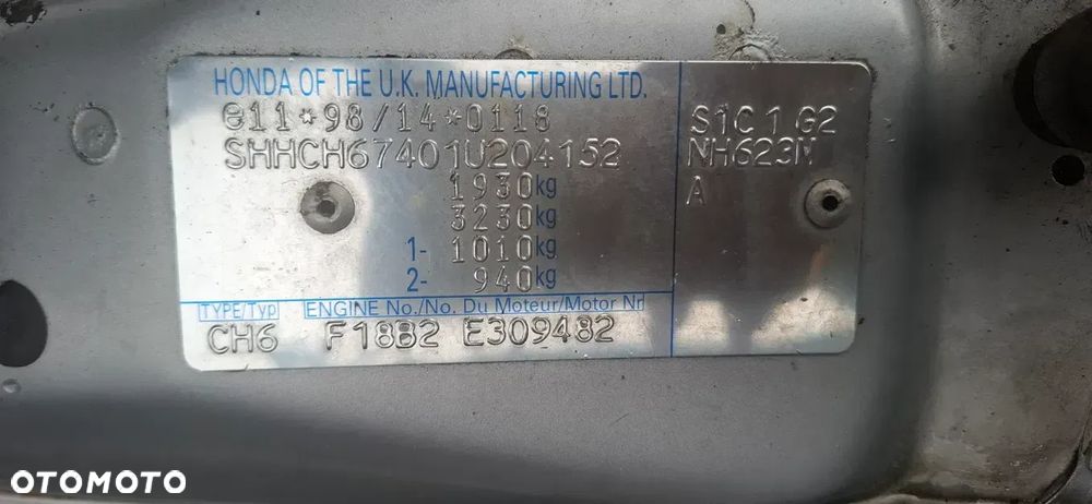 Silnik słupek Honda  Accord VI 1,8 B F18B2, F18B4 - 2