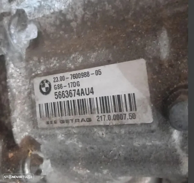 Caixa de Velocidades BMW 116D F20/F21/F30/F31 Ref: GS6-17DG/23.00-7600988-05/N47D16A - 2