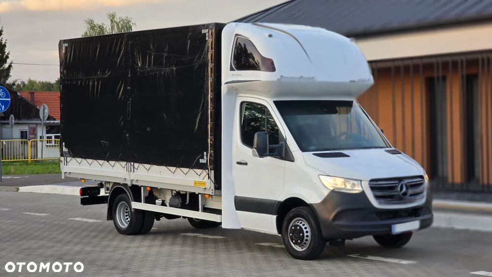 Mercedes-Benz SPRINTER 519 CDI 907❗❗3.0 190 KM V6 / MANUAL / PLANDEKA 10 PALET / PODNOSZONY DACH / BLIŹNIAKI / ZABUDOWA JEGGER / PODUSZKI PNEUMATYCZNE / SYPIALKA / SALON POLSKA ❗❗ - 2