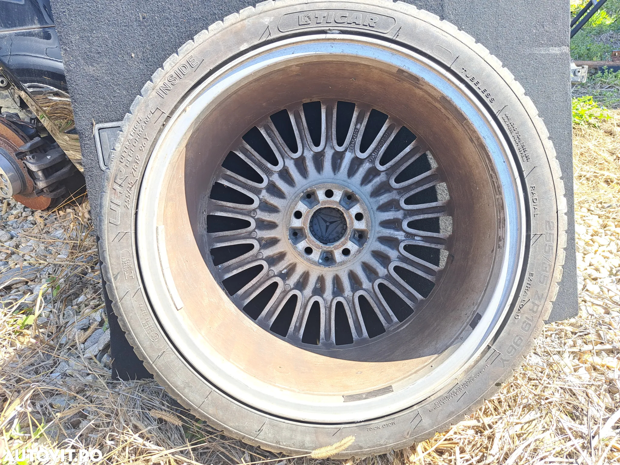 Set Jante Roti BBS originale Mercedes CL W216 S-class W221 8.5Jx19H2 ET43 255/35/ZR19 Style 22 Spoke - 3