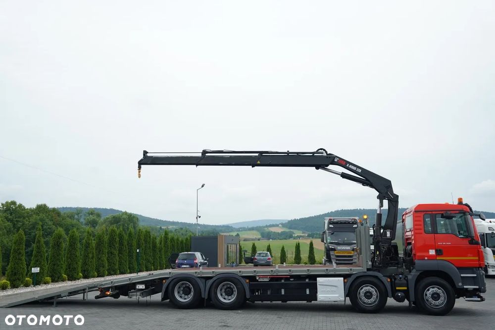 MAN TGS 35.360 / 8x2-4 / LAWETA + HDS HIAB 228 E-2 / OŚ PODNOSZONA /  NAJAZDY HYDRAULICZNE /  PILOT / WYCIĄGARKA / - 7