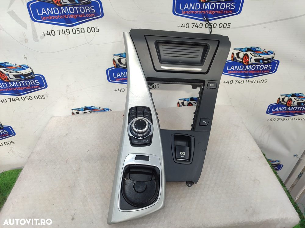PANOU COMANDĂ I-DRIVE / CONSOLĂ CENTRALĂ CU CONTROLLER MULTIMEDIA + SCRUMIERĂ BMW SERIA 5 (F10 / F11) 2010–2017 / COD OEM 65829206444-01 (5E2) - 1