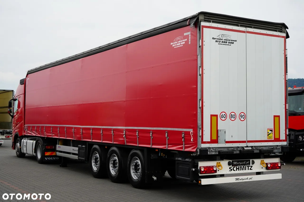 Volvo FH 500 / KLIMA POSTOJOWA  / I-SAVE / ZESTAW  + SCHMITZ FIRANKA STANDARD / PODNOSZONA OŚ / DACH PODNOSZONY / 2022 ROK / PO ZŁOTYM KONTRAKCIE SERWISOWYM - 2