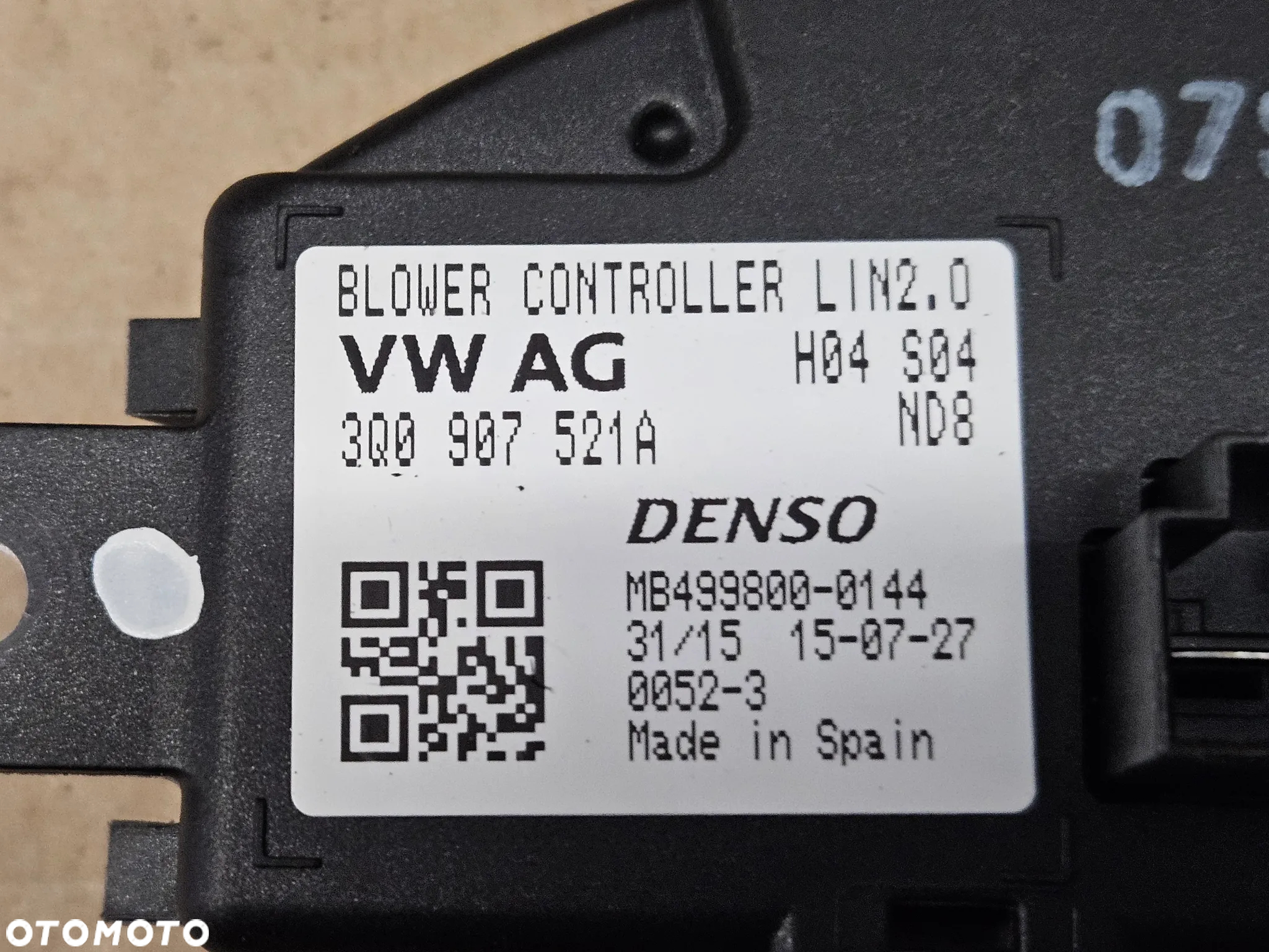VW Passat B8  rezystor dmuchawy nawiewu opornik sterownik 3Q0907521A - 2
