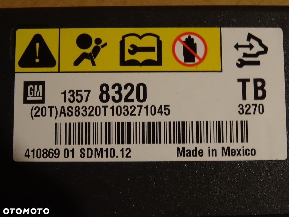 OPEL INSIGNIA SENSOR STEROWNIK PODUSZEK POWIETRZNYCH AIRBAG EU pin carpass sps programowanie - 4