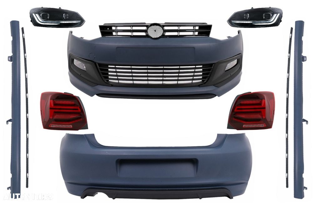 Pachet Exterior cu Faruri si Stopuri compatibil cu VW Polo 6R 6C (2009 - 1