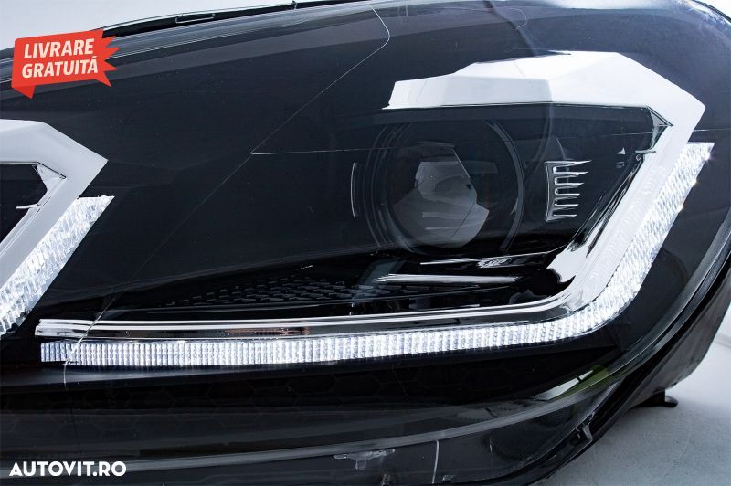 Grila Centrala VW Golf VI (2008-2013) si Faruri LED Semnalizare Secventiala LHD R2- livrare gratuita - 8
