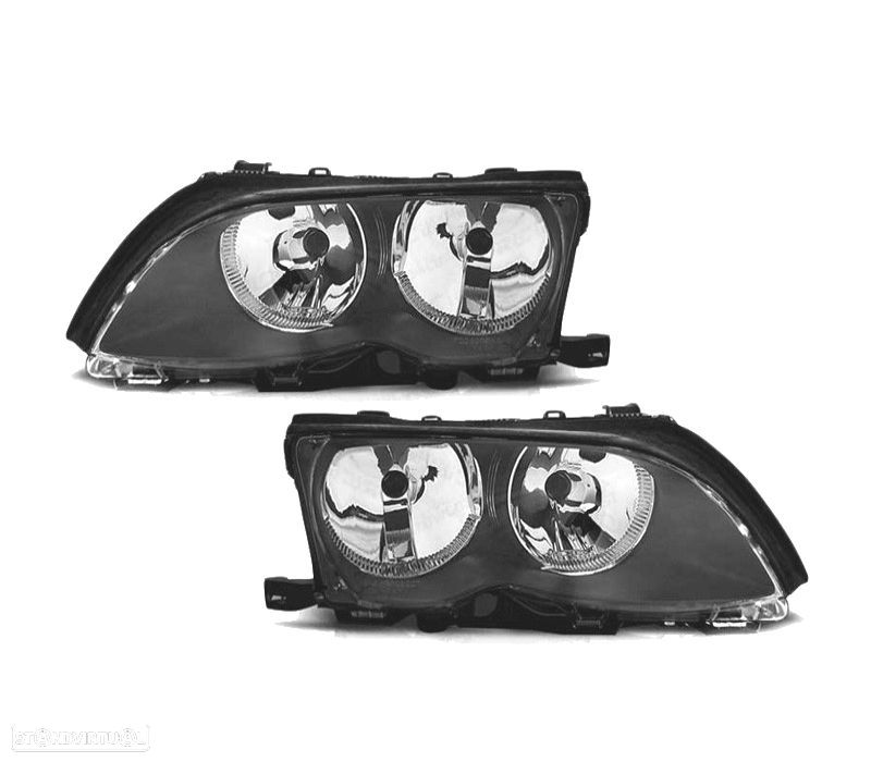 FAROIS BMW E46 01-05 FUNDO PRETO - 1