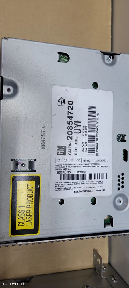RADIO CD OPEL INSIGNIA ZAFIRA MERIVA - 5