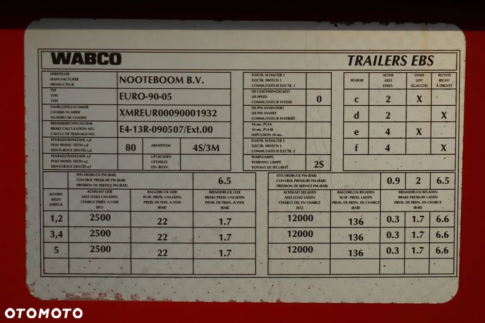 Nooteboom EURO -111-25-ID   NISKOPODWOZIE / ROZCIĄGANA / INTERDOLL / LAWETA / 7  OSI /  OSIE SKRĘTNE / SAF / ŁADOWNOŚĆ : 74 000 KG ! - 36