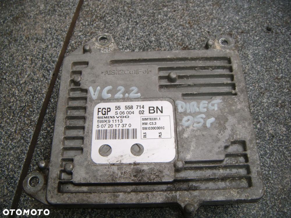 opel vectra c 2.2  direct komputer- sterownik silnika  55558714 - 1