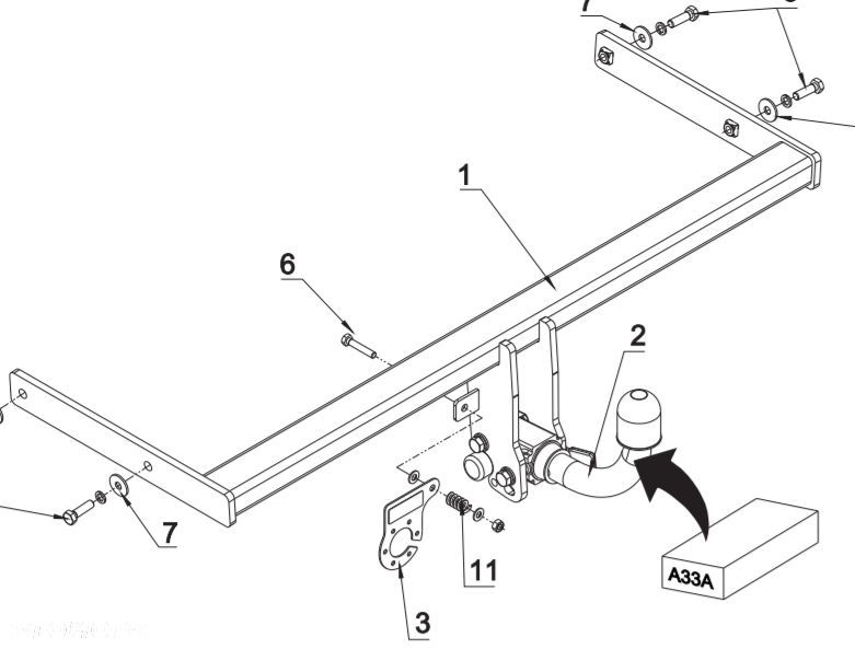 Wypinany hak holowniczy + Moduł 7 pin do Audi A3 8V od 2013 do 2020 - 2