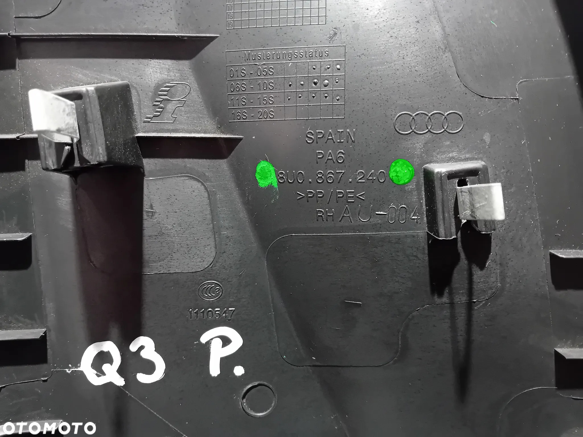 osłona słupka pasa prawa Audi Q3 2015 8U0867240 - 3