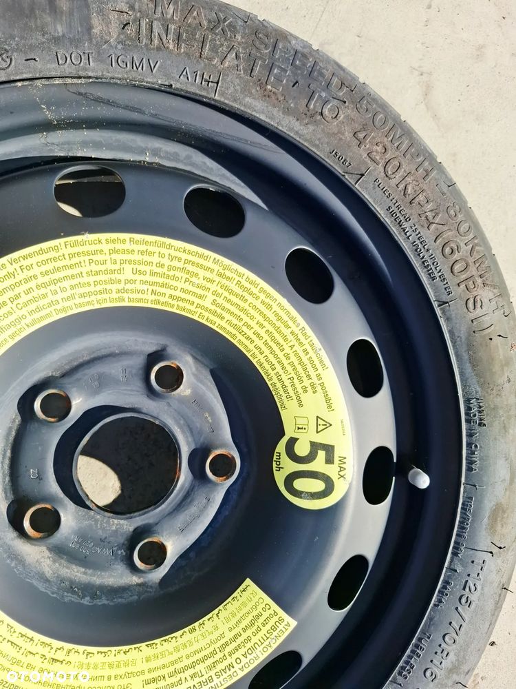 Koło Koła Dojazdowe Zjazdowe Zapasowe 5X112 125/70/16 R16 5Q0601027AR - 3