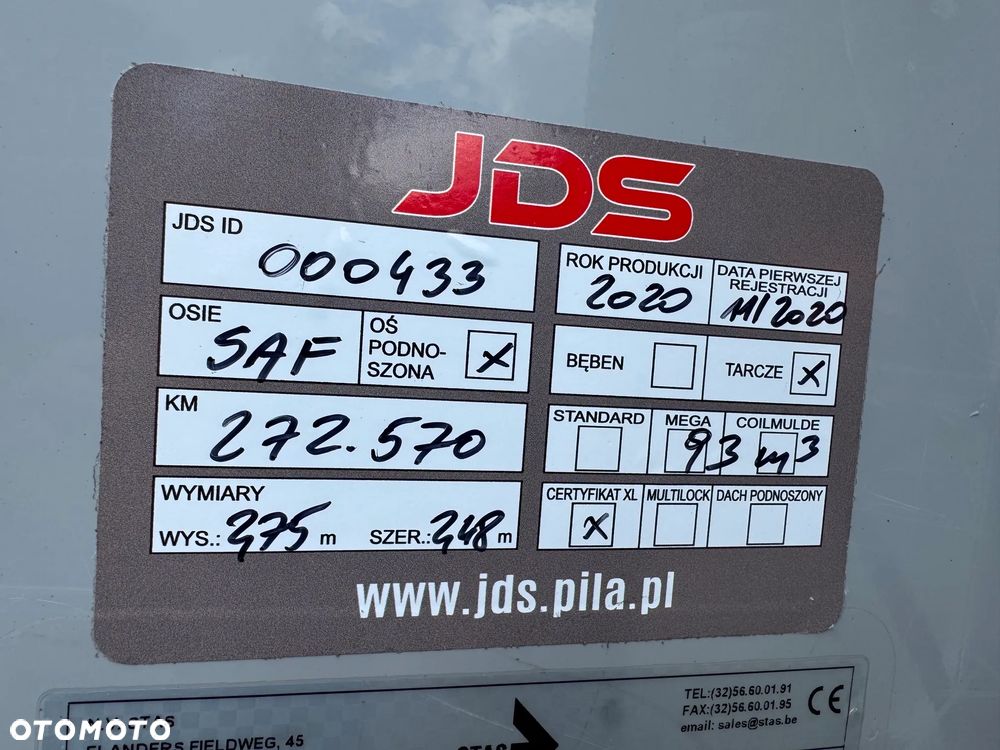 Stas S300ZX, Ruchoma Podłoga, SAF, 92 m3, oś podnoszona, 272.000  km!! - 34
