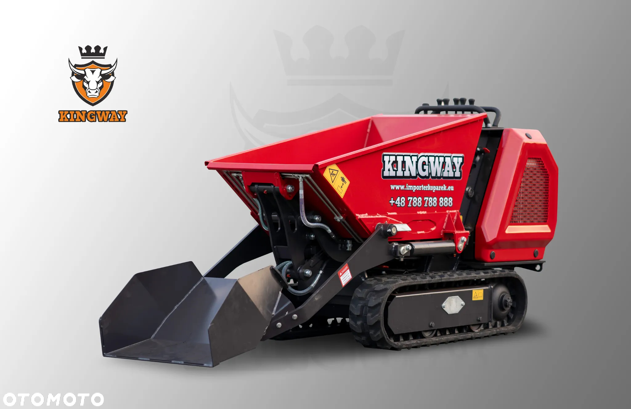 Kingway Gąsienicowa Taczka spalinowa silnik KUBOTA 850 kg - 3