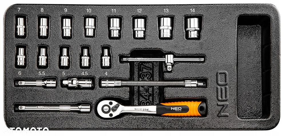 NEO WKŁAD KLUCZE NASADOWE 1/4" 19 SZT 84-237 - 2