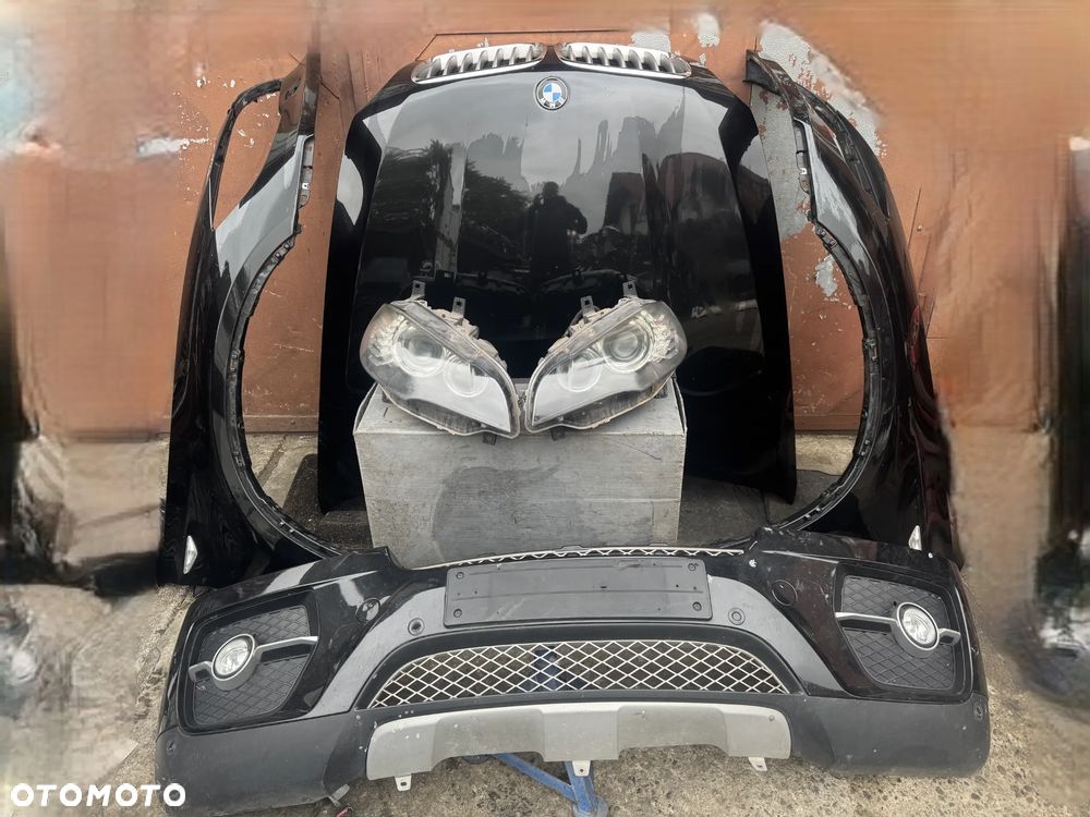 Przód kompletny BMW X6 E71 3.0d PDC xenon ring czarny 475/9 maska zderzak błotnik lampa chłodniceOE - 1