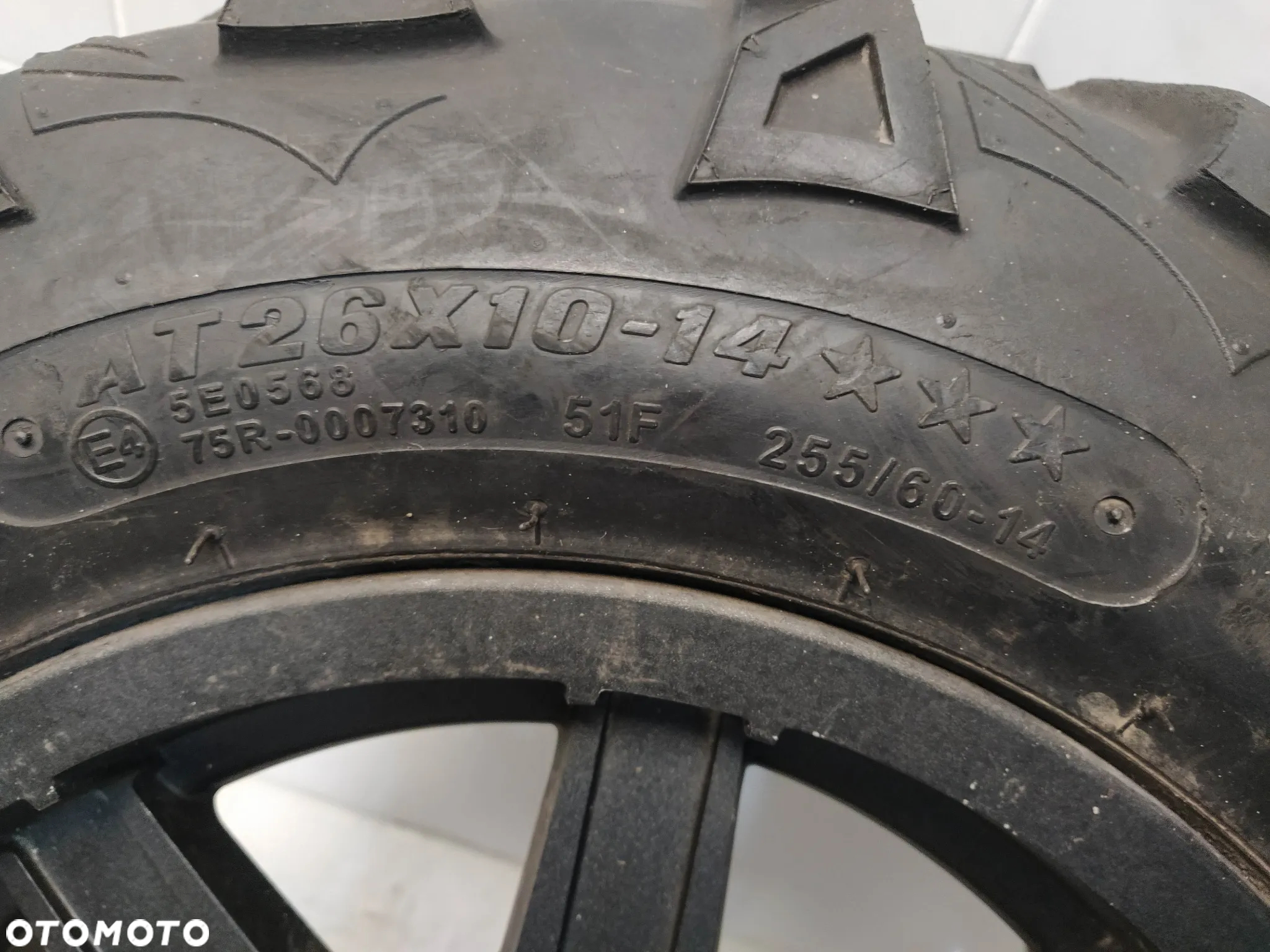 POLARIS SCRAMBLER 2X FELGA 14/7.5 R14 ET57.4   2X FELGA 14/5.5 R14 ET46.7  4X OPONY CST CARLISLE 26X8 26X10 R14 KOŁA - 14
