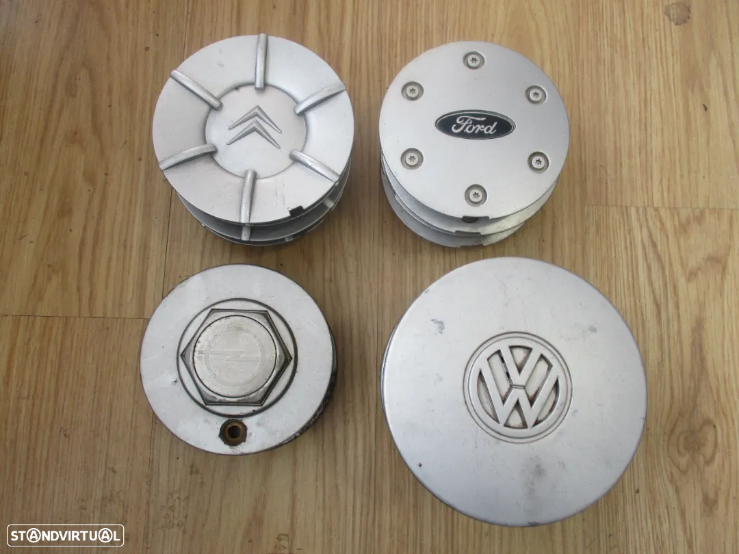 4 Centros Roda jante Citroen C3 Ford Fiesta Opel Corsa Volkswagen - 3
