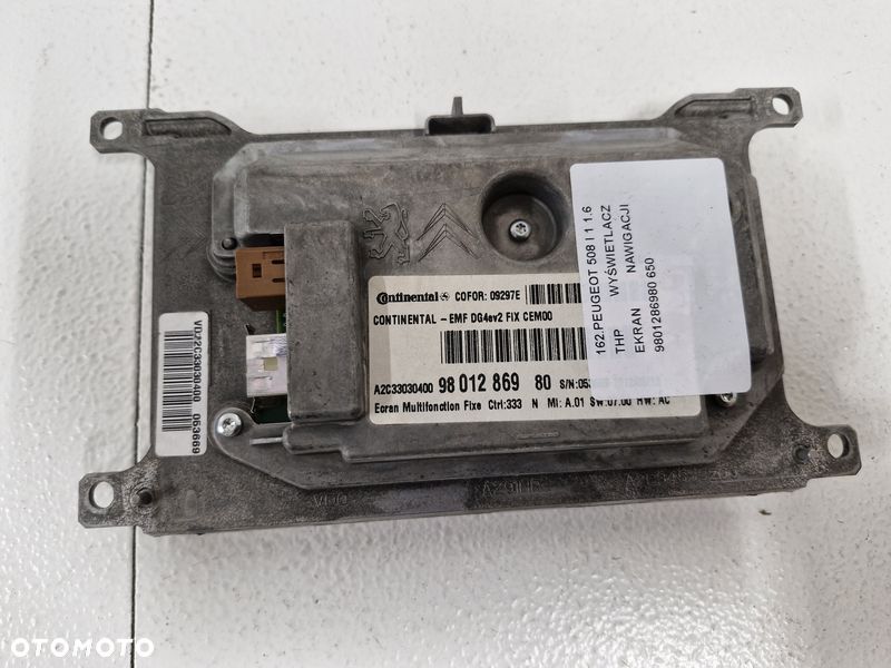 PEUGEOT 508 I 1 1.6 THP WYŚWIETLACZ EKRAN NAWIGACJI 9801286980 - 4
