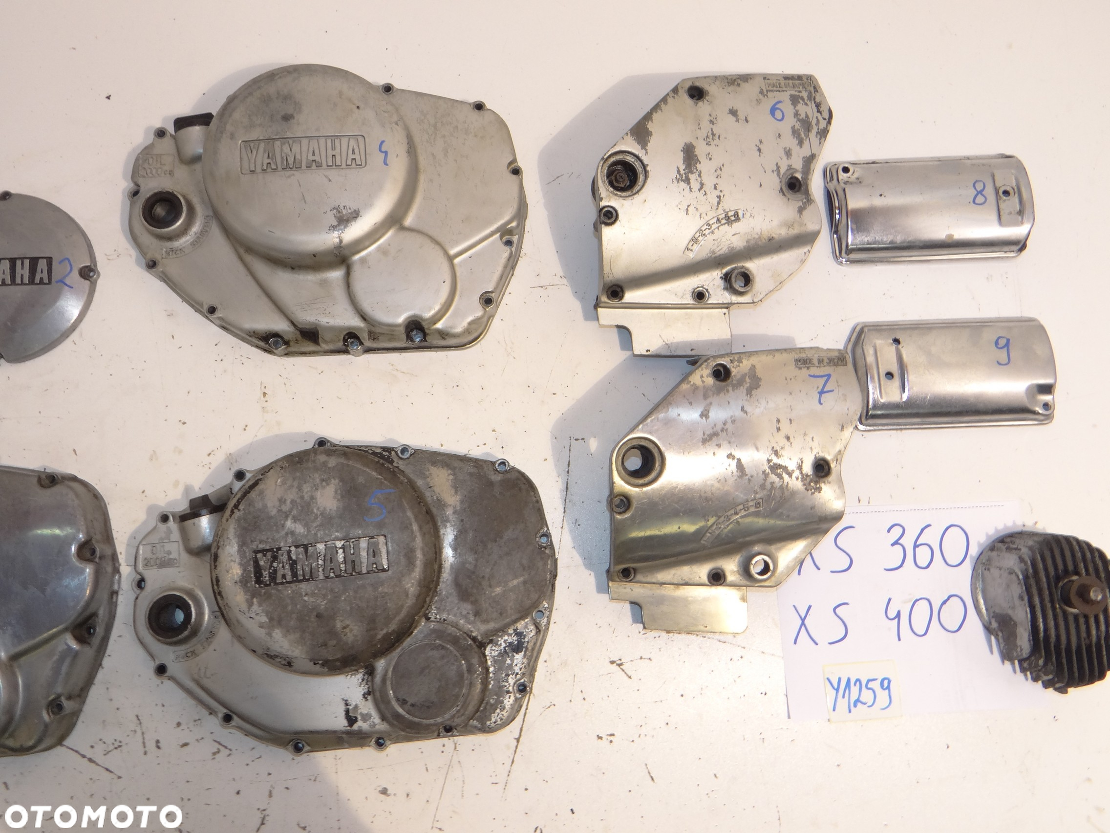 Yamaha XS 360 400 2A2 pokrywa dekiel silnika sprzęgła zębatki łańcucha rozrusznika obudowa filtra oleju Y1259 - 3