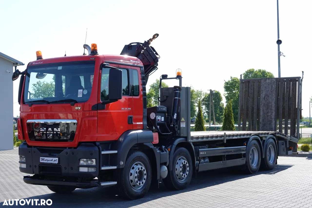 MAN TGS 35.360 / 8x2-4 / REMORCARE + HDS HIAB 166 E-2 / AXIE LIFTATOR / 4 AXI / GAMA HIDRAULICA / TROLIU / ASISTENTA RUTIERA / EURO 5 EEV - 7