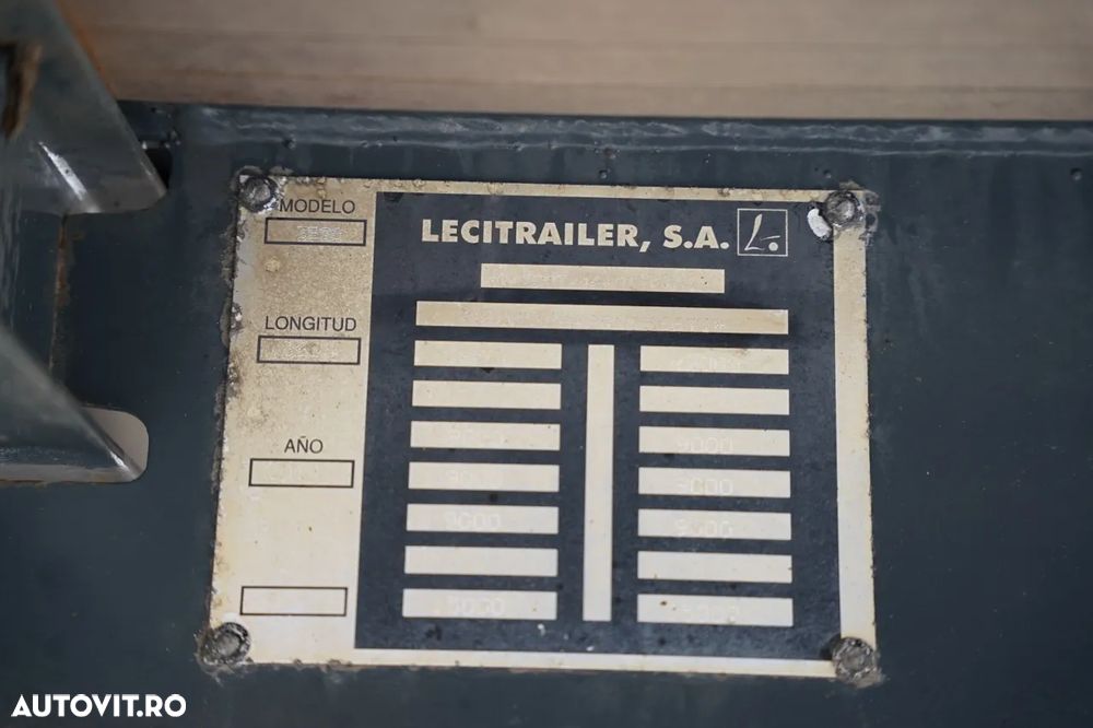 LeciTrailer CONTAINER / ELEVATOR PALFINGER 2.500 KG / AXĂ RIDICATĂ / SAF / PODEA REZISTENTĂ / OBLOANĂ RULOU - 23