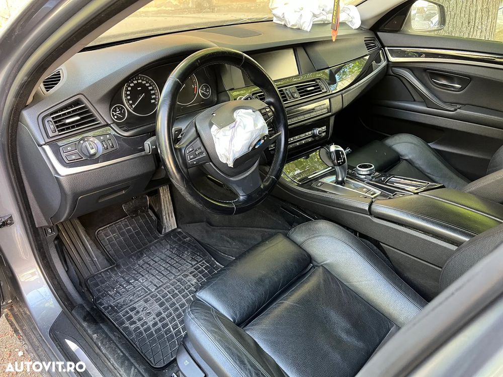 Interior complet piele negru Bmw Seria 5 F11 break non facelift 2011 semi electric incalzire Europa - 7