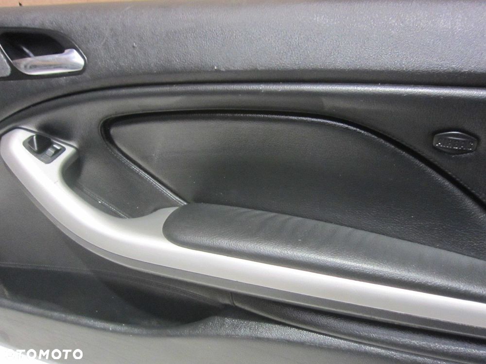 BMW E46 COUPE CABRIO BOCZEK PRAWY TAPICERKA DRZWI CZARNA SKÓRA SKÓRZANY - 3