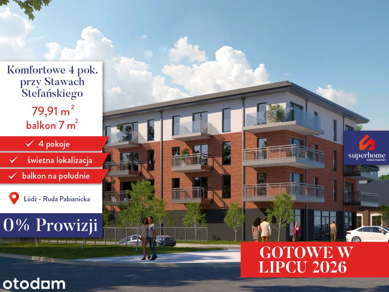 Mieszkanie, 79,91 m², Łódź
