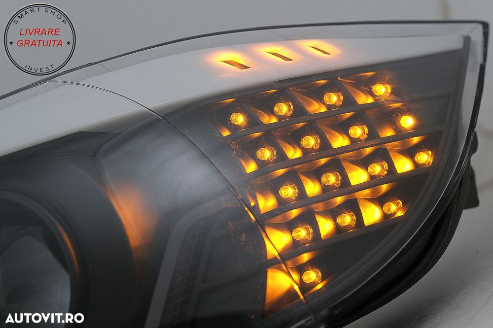 Faruri 3D LED Angel Eyes BMW Seria 3 Limousine E90 Touring E91 (03.2005-08.2008) L- livrare gratuita - 13