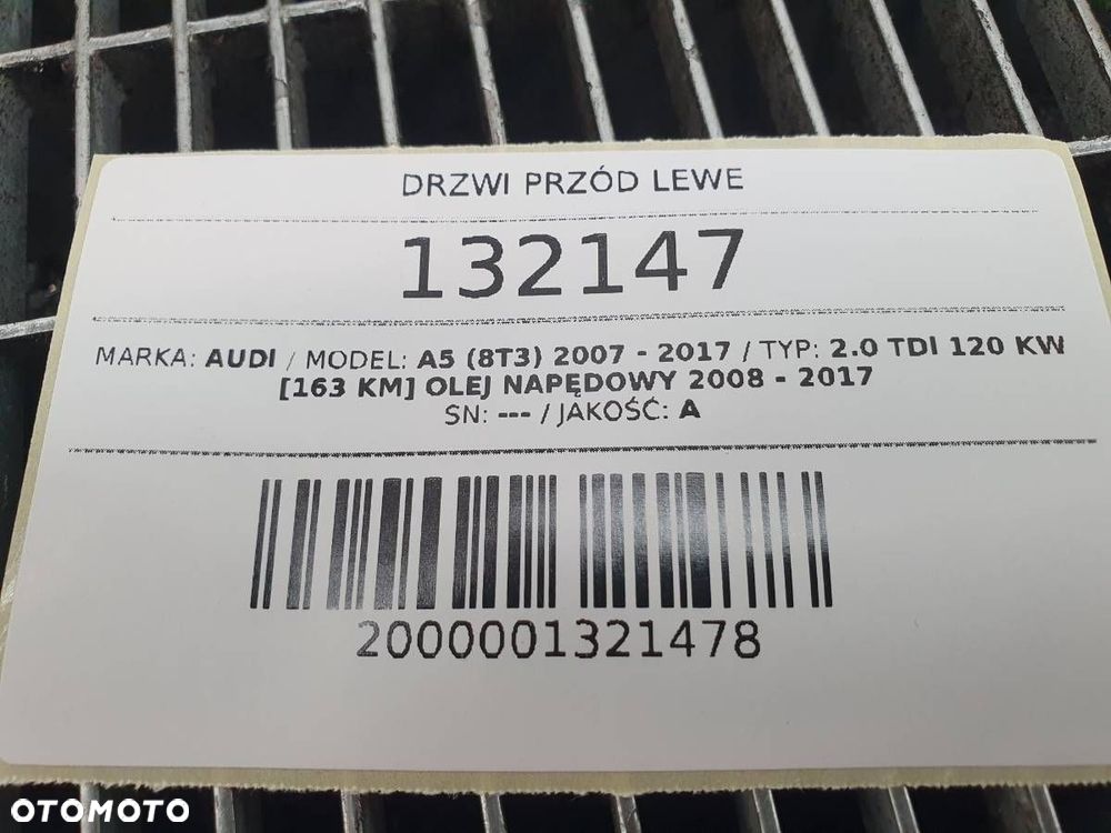 DRZWI PRZÓD PRZEDNIE LEWE AUDI A5 8T COUPE LZ9Y - 11