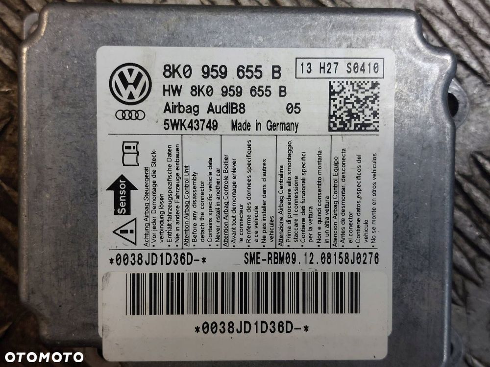 ZESTAW AIRBAG POSTRZAŁOWY KOKPIT  AUDI A4 B8 - 7