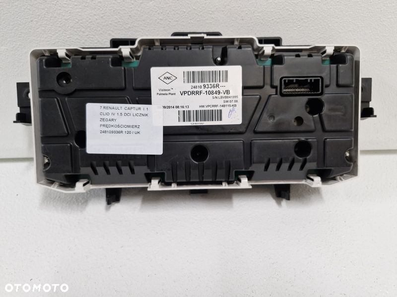 renault captur 1 i clio iv 1.5 dci licznik zegary prędkościomierz uk 248109336r - 7