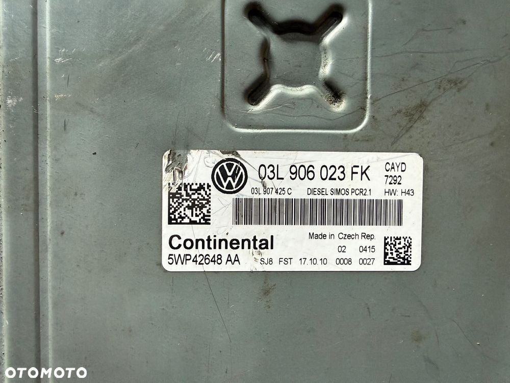 KOMPUTER STEROWNIK SILNIKA VW CADDY 03L906023FK 5WP42628AA -WYSYŁKA- - 2