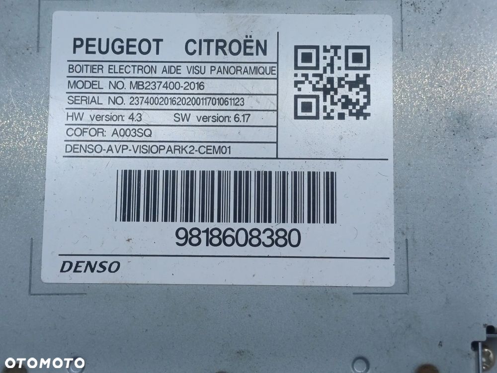 Grandland X moduł sterownik kamery cofania 9818608380 peugeot 3008 5008 - 2