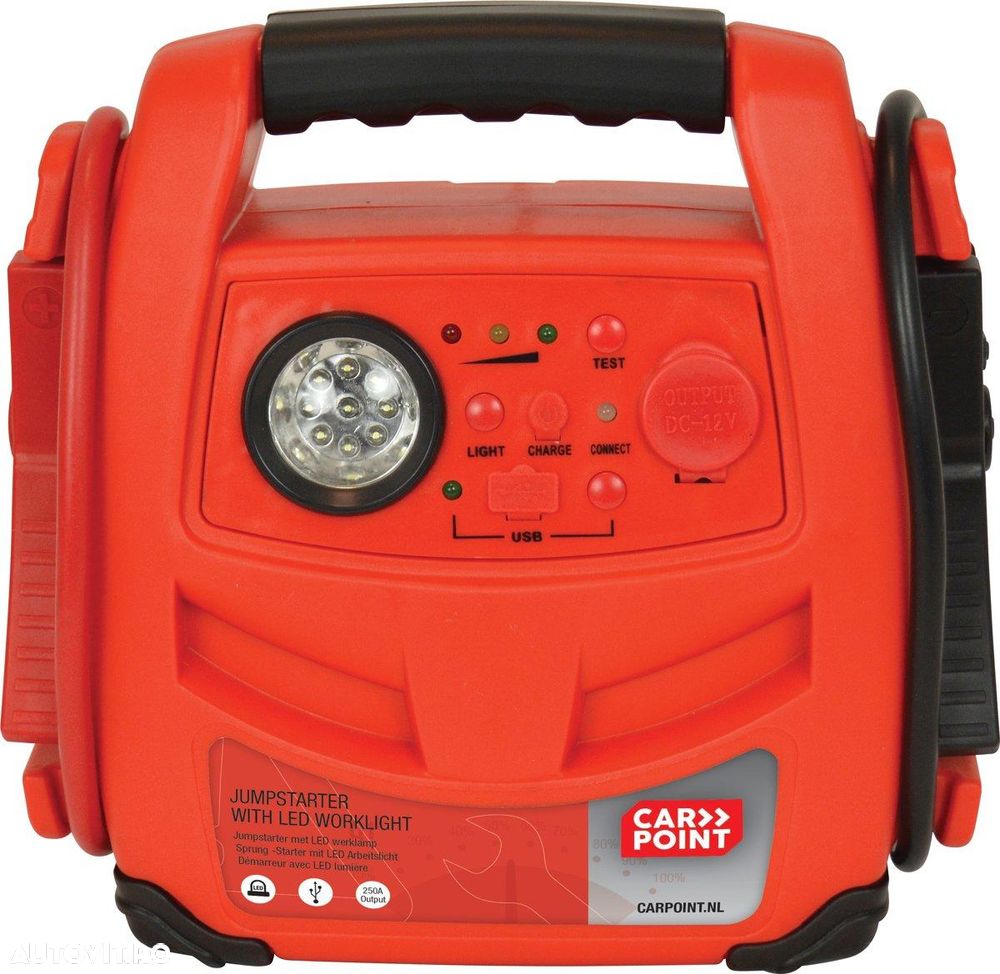 Robot pornire Carpoint 12V 7Ah, starter 250Amp, lanterna LED si sursa curent - 1