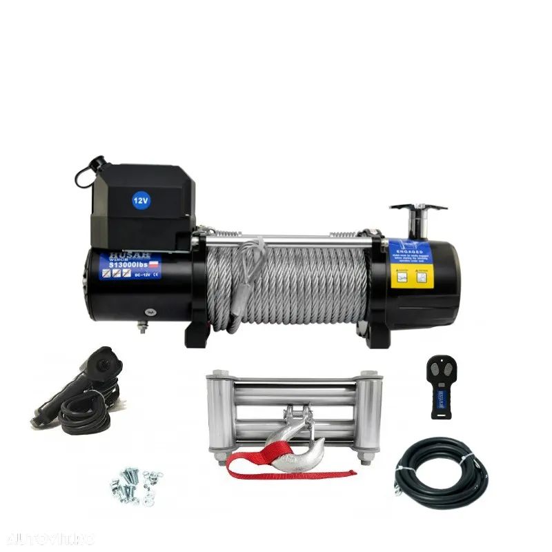 troliu HUSAR WINCH BST S 13000lbs (trage 5897kg) cu dispozitiv rulare corecta cablu
