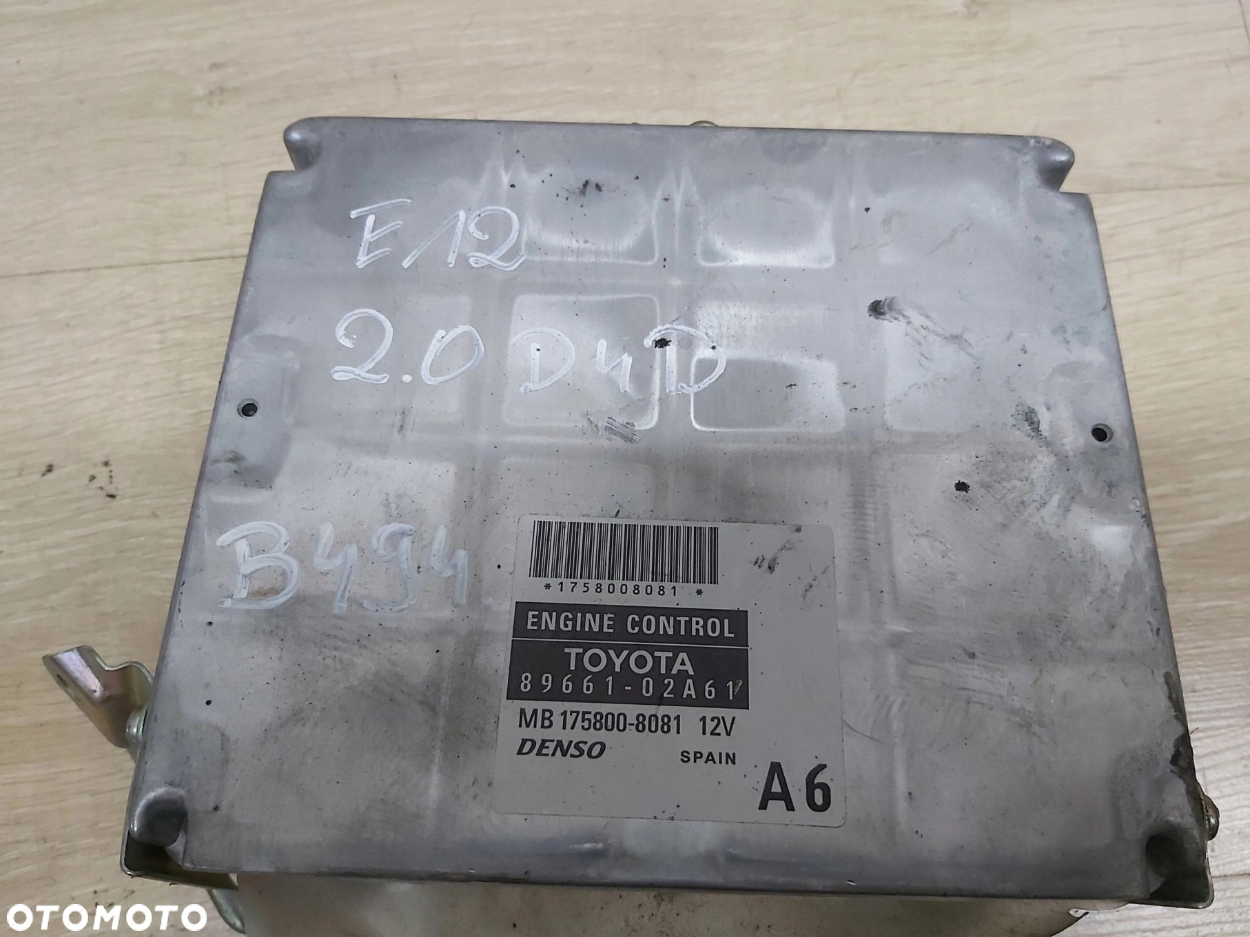Toyota Corolla E12 2,0 d4d 116KM komputer silnika kluczyk zestaw odpalenia - 2