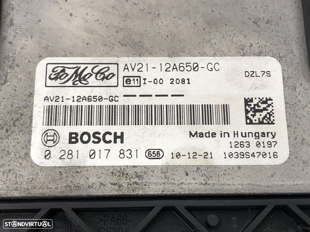 Centralina do motor Usado FORD FIESTA VI Van 1.4 TDCi | 01.09 -  REF. AV21-12A65... - 4