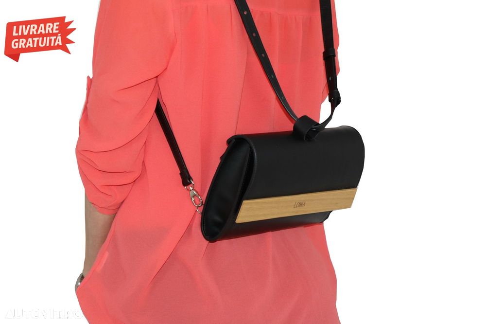 Geanta cu Clapeta Interschimbabila Lemnia Play Negru- livrare gratuita - 19