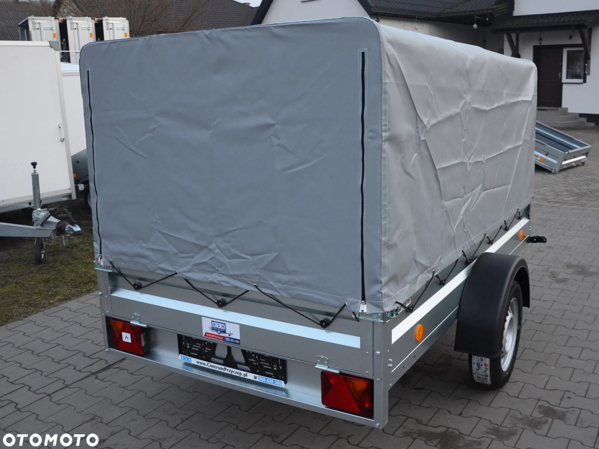 Neptun PRZYCZEPA SAMOCHODOWA N7-236 PTW 236X129X30 Z PLANDEKĄ ZE STELAŻEM I KOŁEM PODPOROWYM - 4