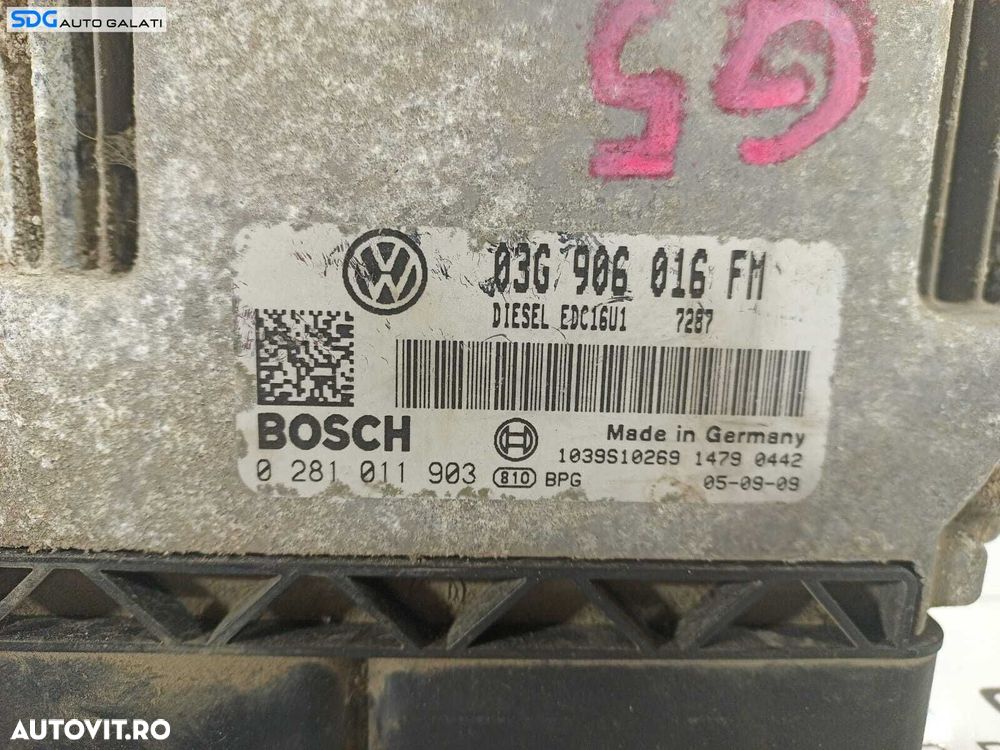 ECU Calculator Motor Skoda Octavia 2 2.0 TDI 2004 - 2010 Cod 03G906016FM 0281011903 [L2228] - 2