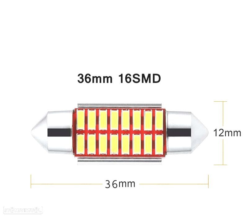 LAMPADA LED 5W C10W SUPER BRILHANTE 4014 SMD CANBUS 36MM - 1