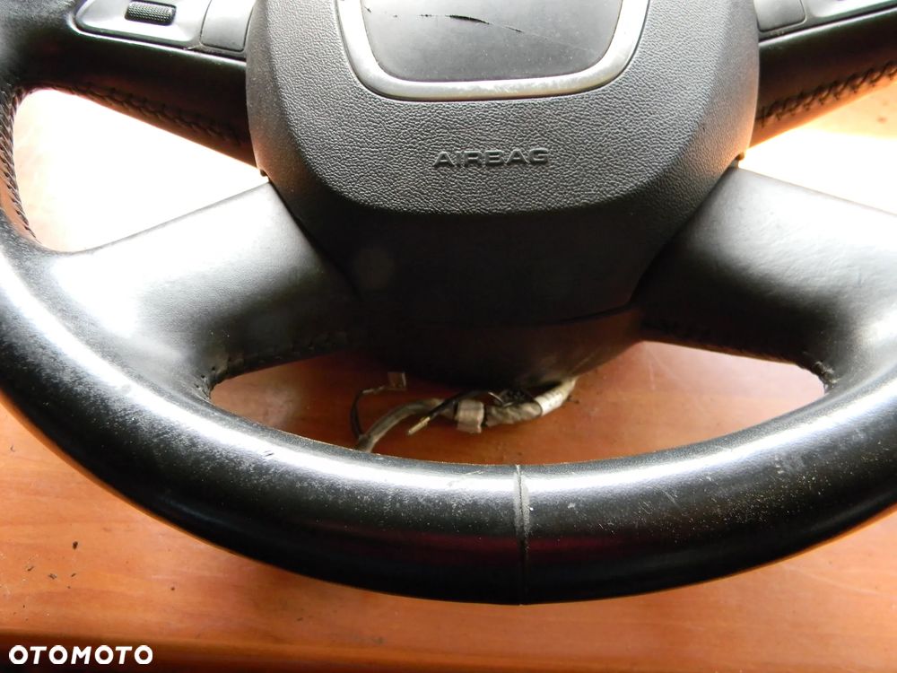 kierownica skórzana skóra AUDI A3 8P A4 B6 B7 A6 C6 multifunkcja airbag - 3